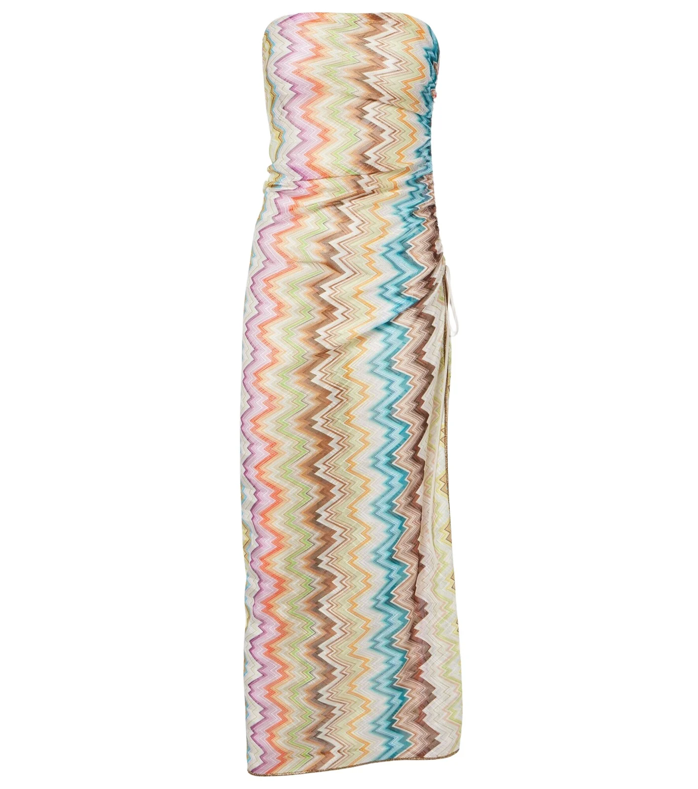 Zigzag gathered maxi dress