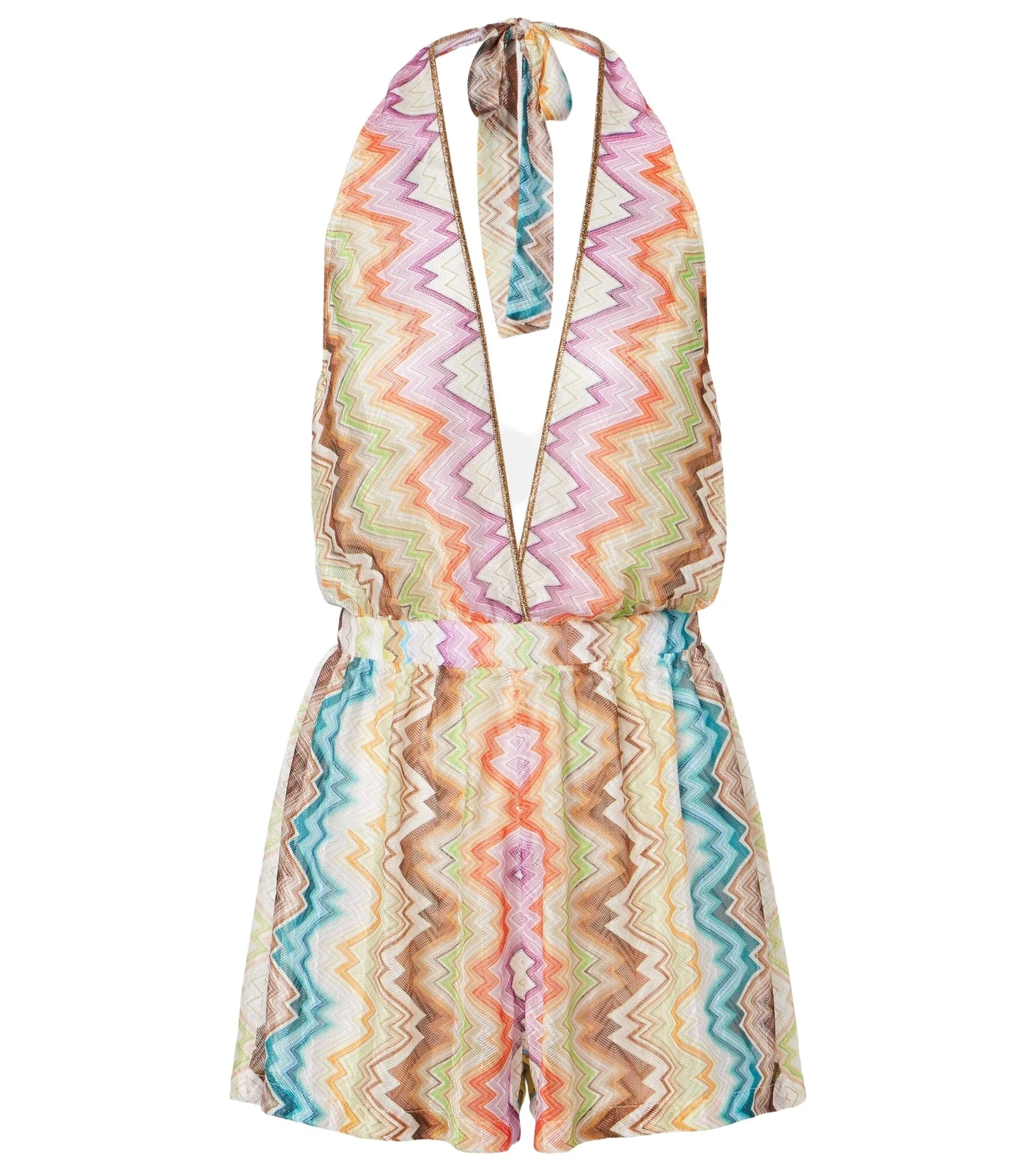 Zigzag halterneck romper