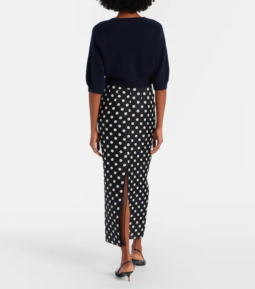 Khaite Winton polka-dot high-rise silk maxi skirt | Thumbnail 5