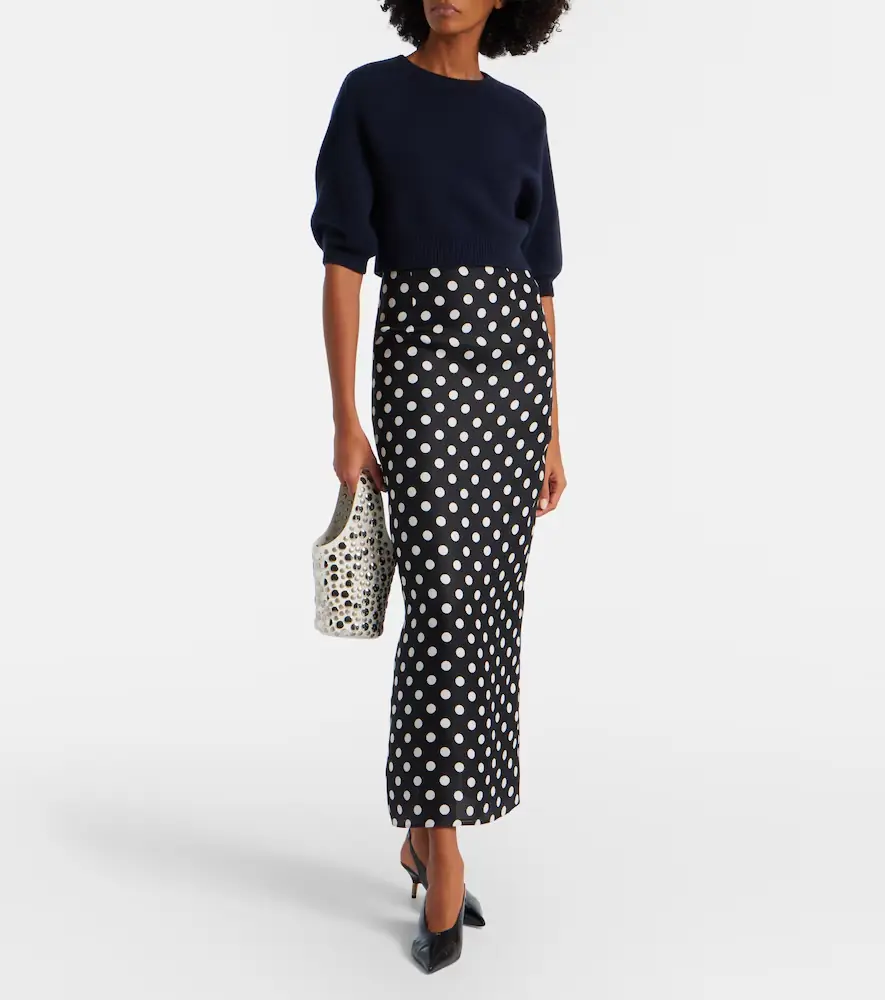 Khaite Winton polka-dot high-rise silk maxi skirt | Thumbnail 6