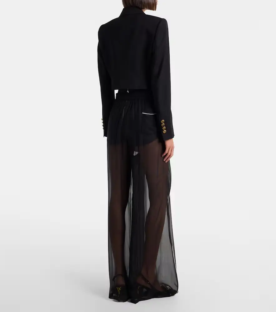 Dolce & Gabbana Sheer silk wide-leg pants | Thumbnail 2