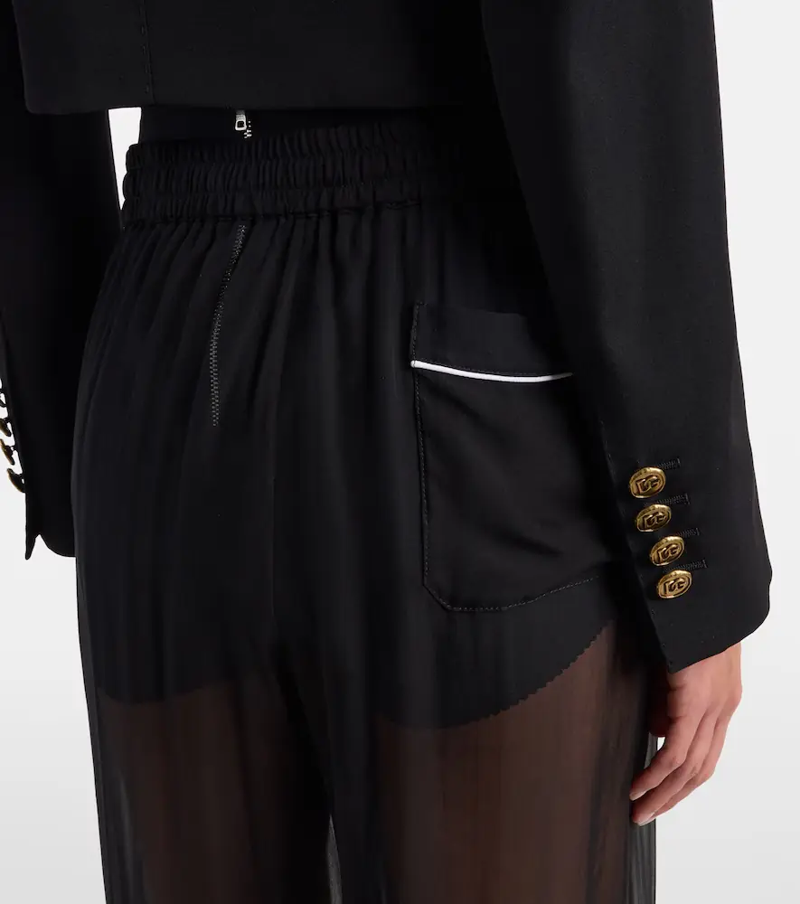 Dolce & Gabbana Sheer silk wide-leg pants | Thumbnail 3