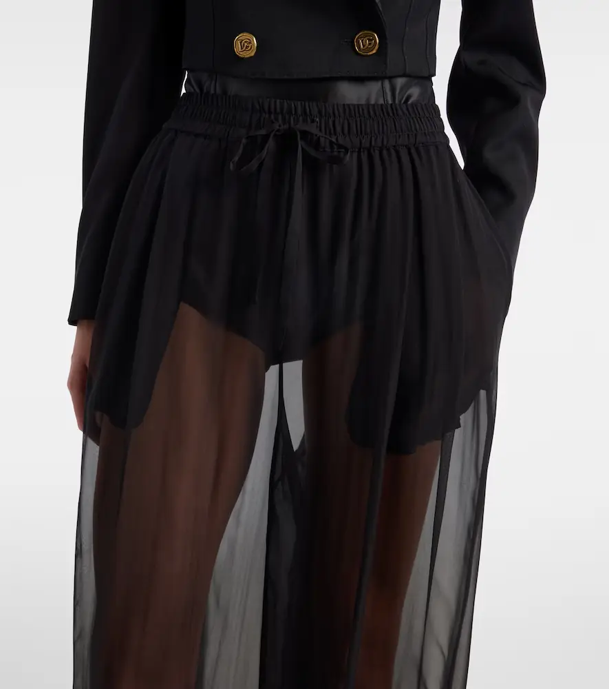 Dolce & Gabbana Sheer silk wide-leg pants | Thumbnail 4