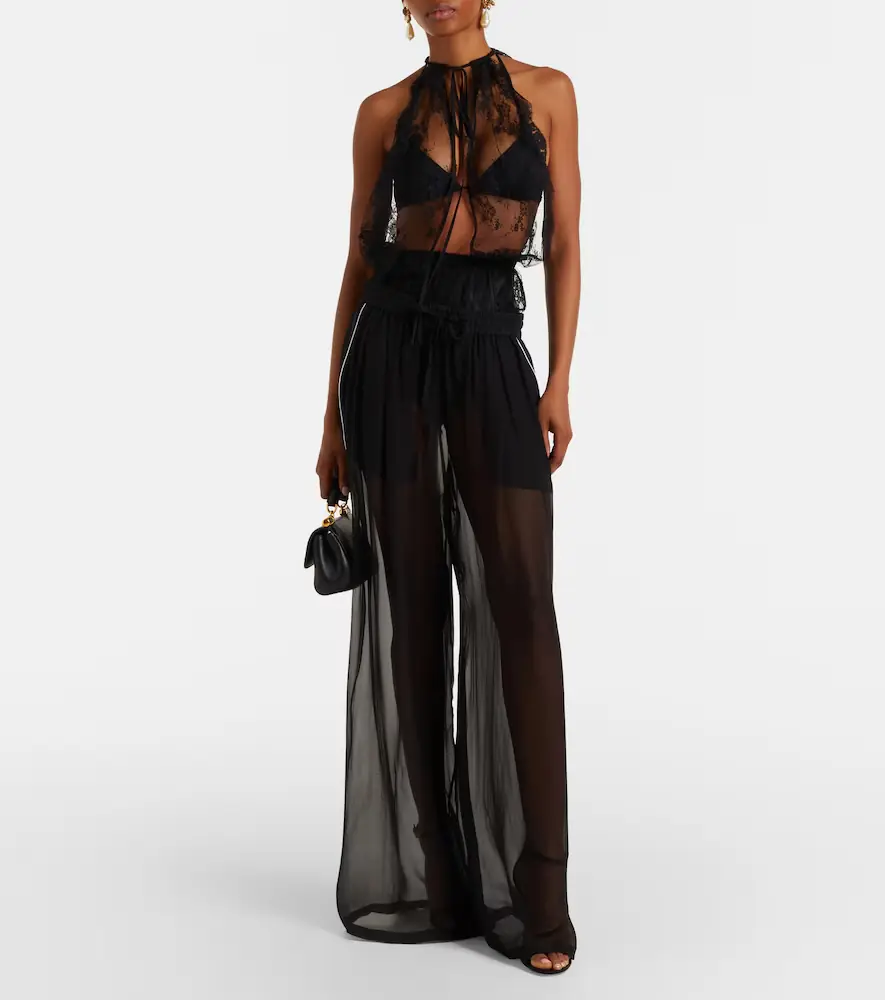Dolce & Gabbana Sheer silk wide-leg pants | Thumbnail 5