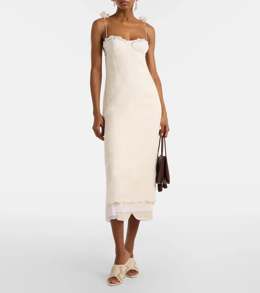 Magda Butrym Embroidered silk, wool and cotton-blend midi dress | Thumbnail 2