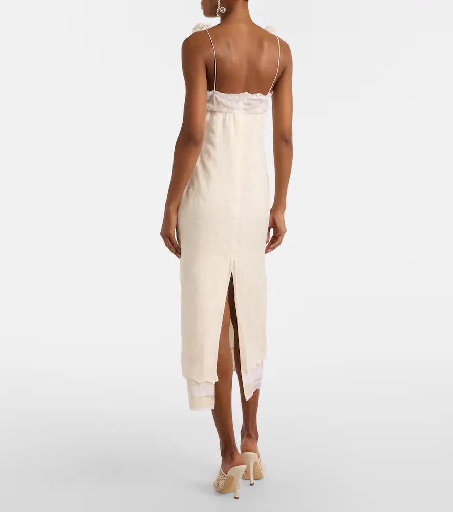 Magda Butrym Embroidered silk, wool and cotton-blend midi dress | Thumbnail 3