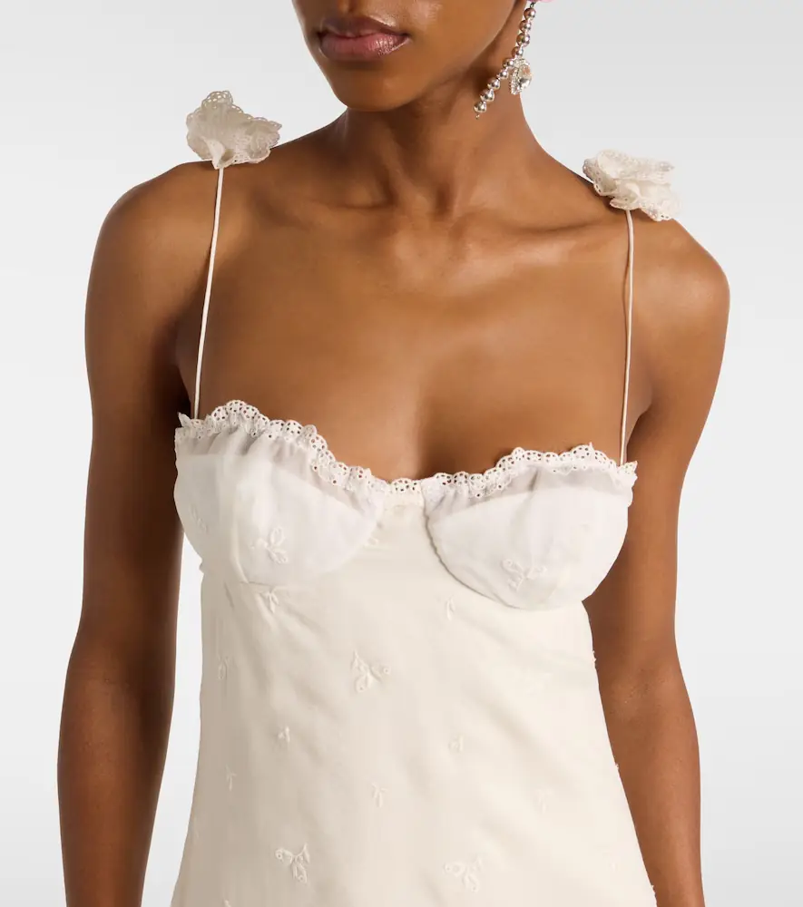 Magda Butrym Embroidered silk, wool and cotton-blend midi dress | Thumbnail 4