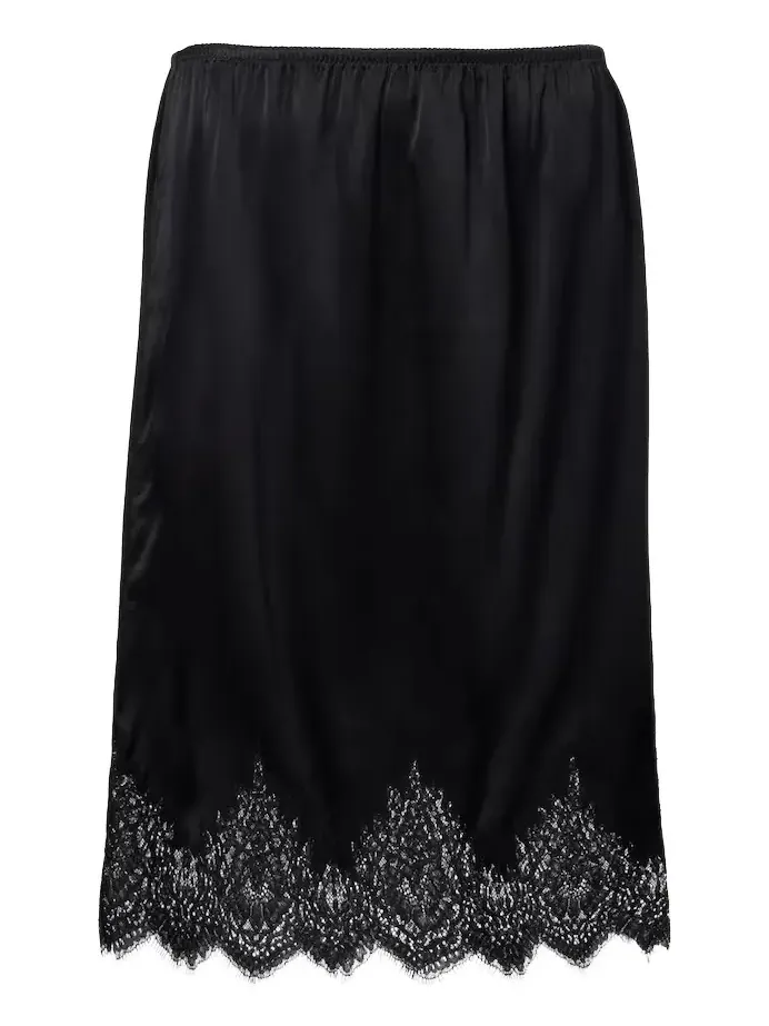 Thea lace-trimmed silk midi skirt Thea lace-trimmed silk midi skirt