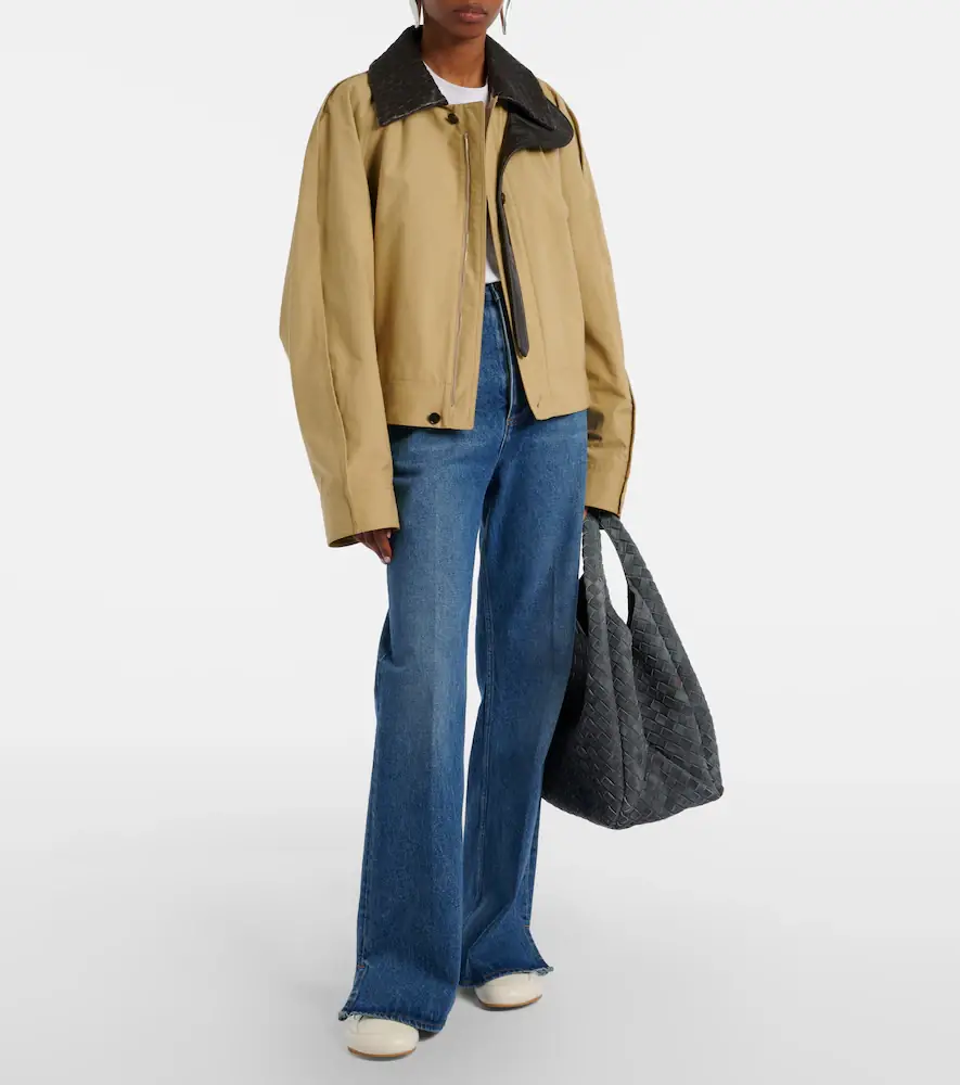 Bottega Veneta Intrecciato leather-trimmed blouson | Thumbnail 4 Bottega Veneta Intrecciato leather-trimmed blouson | Thumbnail 4