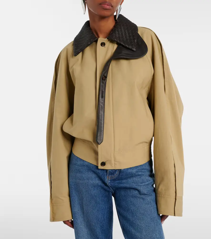 Bottega Veneta Intrecciato leather-trimmed blouson | Thumbnail 6 Bottega Veneta Intrecciato leather-trimmed blouson | Thumbnail 6
