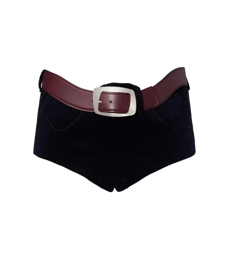 Jean Paul Gaultier Cutout belted cotton corduroy micro shorts | Image 1 Jean Paul Gaultier Cutout belted cotton corduroy micro shorts | Image 1