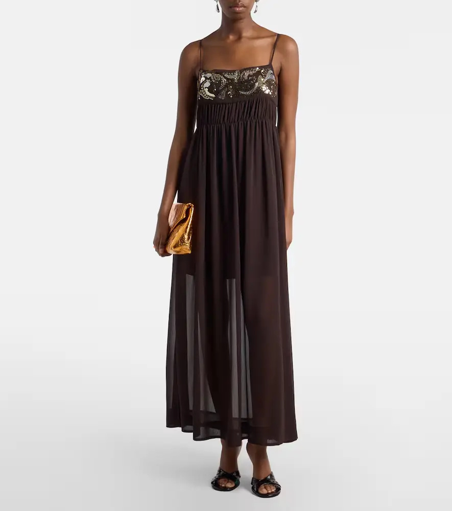 Xu Zhi Sequined chiffon maxi dress | Thumbnail 3