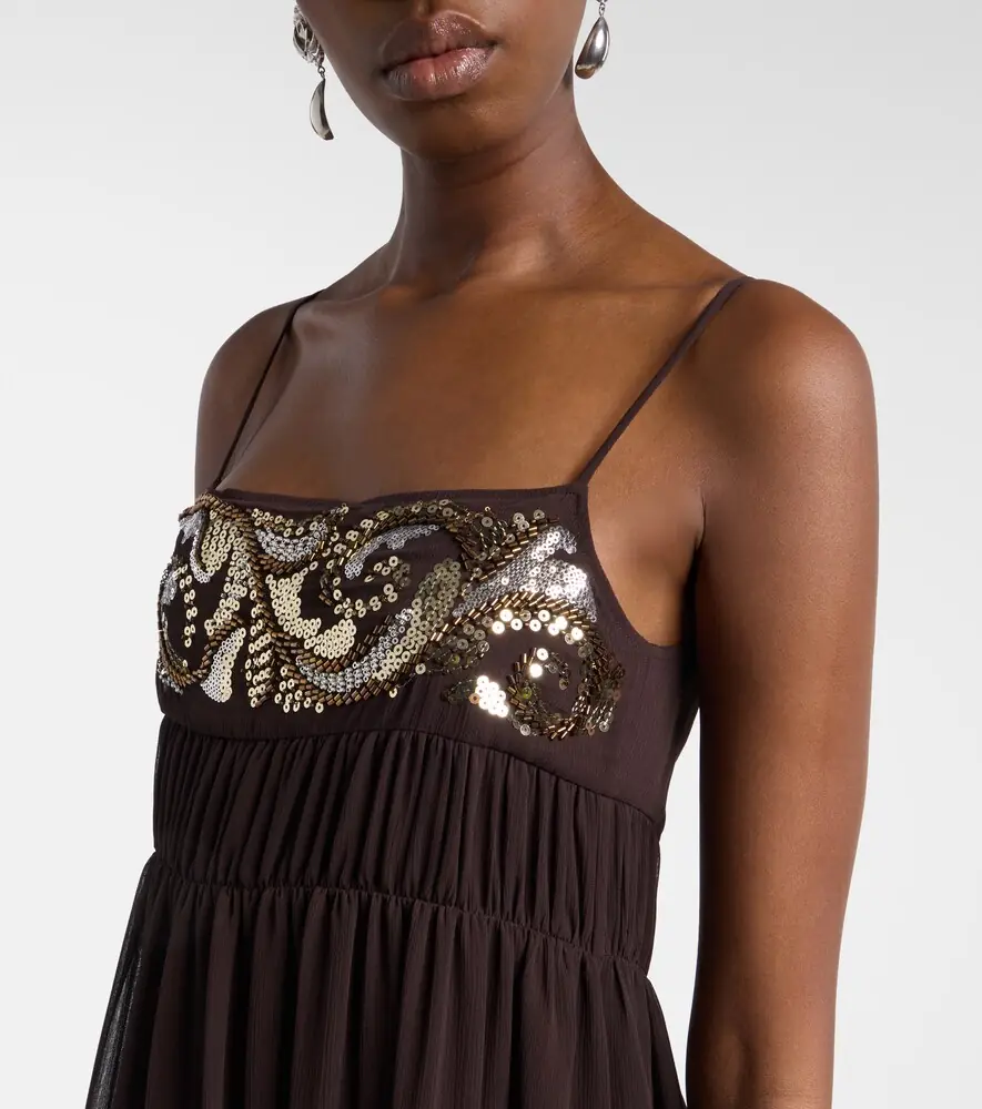 Xu Zhi Sequined chiffon maxi dress | Thumbnail 4