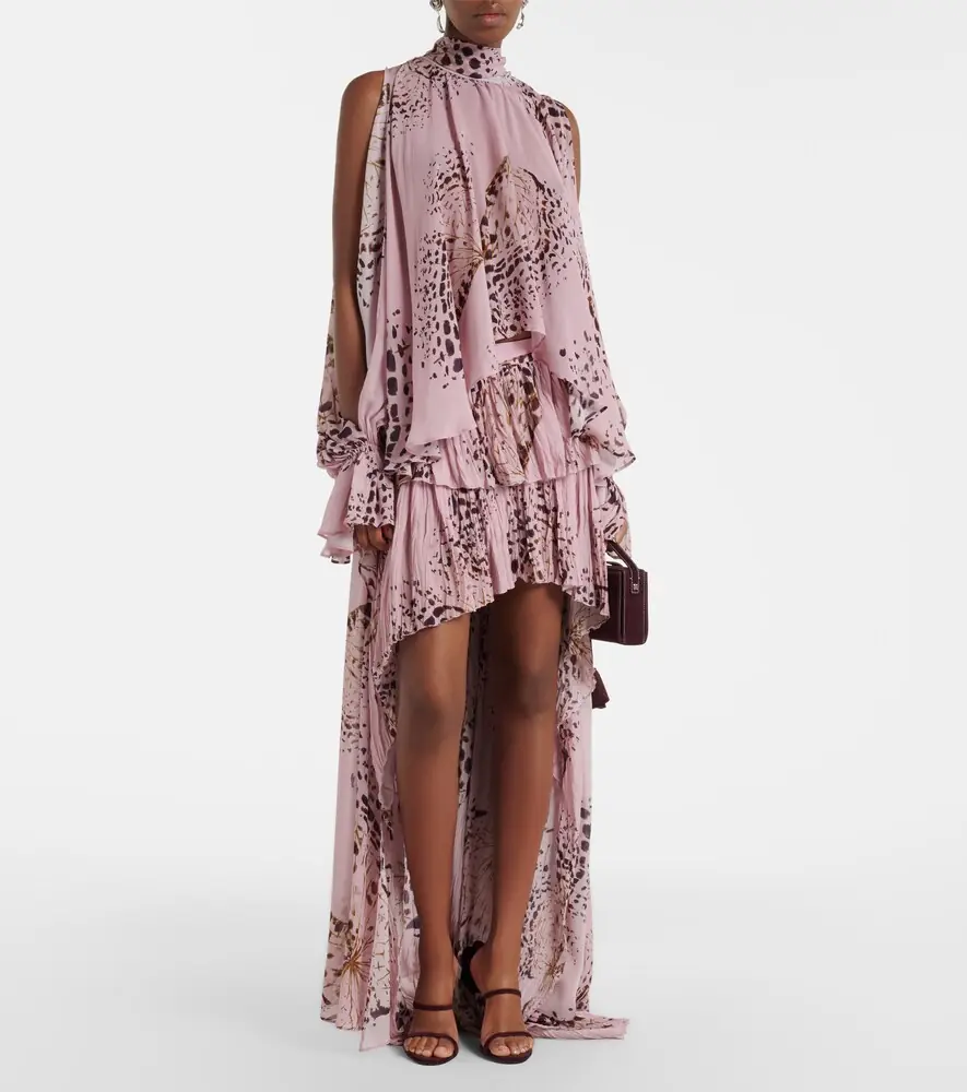 BLUMARINE Printed asymmetric georgette blouse | Thumbnail 8 BLUMARINE Printed asymmetric georgette blouse | Thumbnail 8