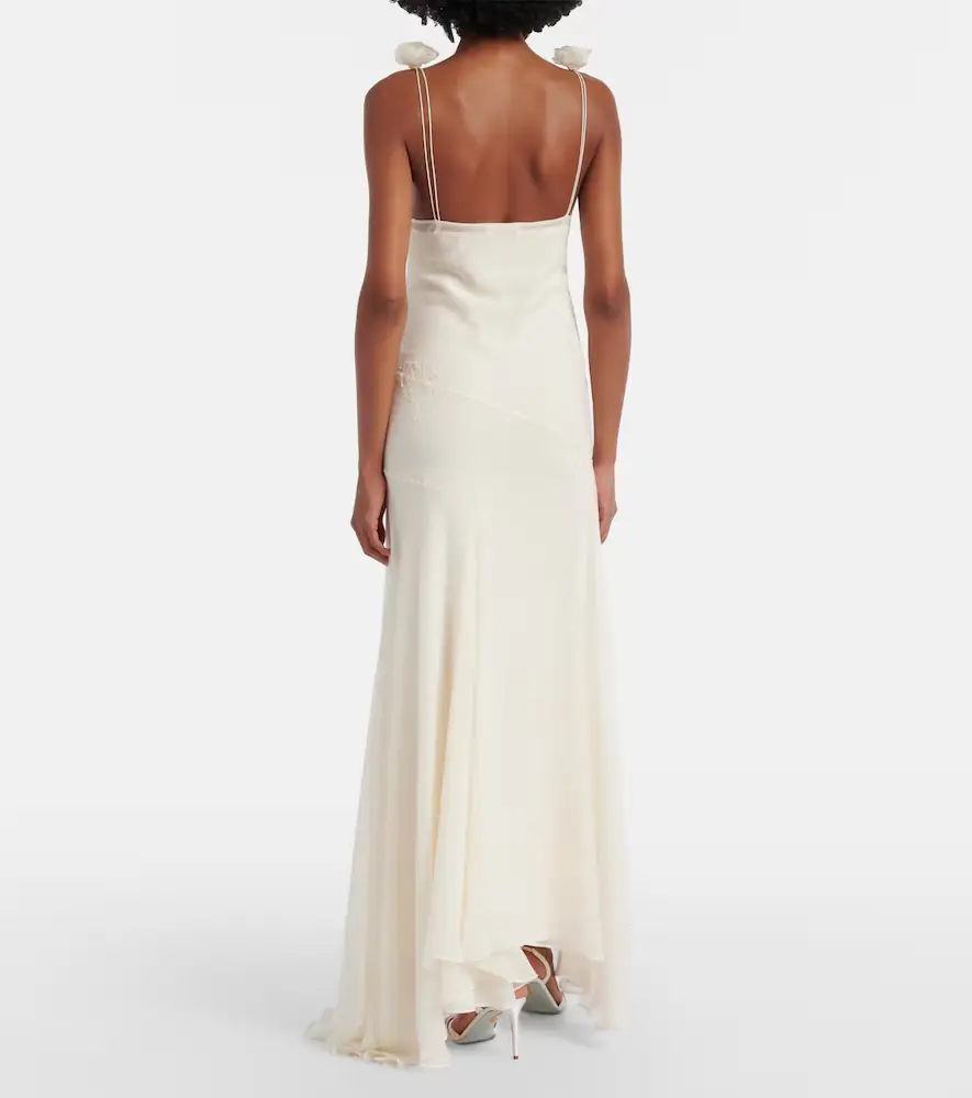 DE LA VALI Bridal Dia silk chiffon gown | Thumbnail 4