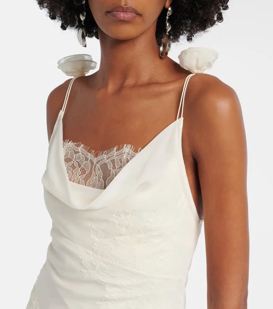 DE LA VALI Bridal Dia silk chiffon gown | Thumbnail 5