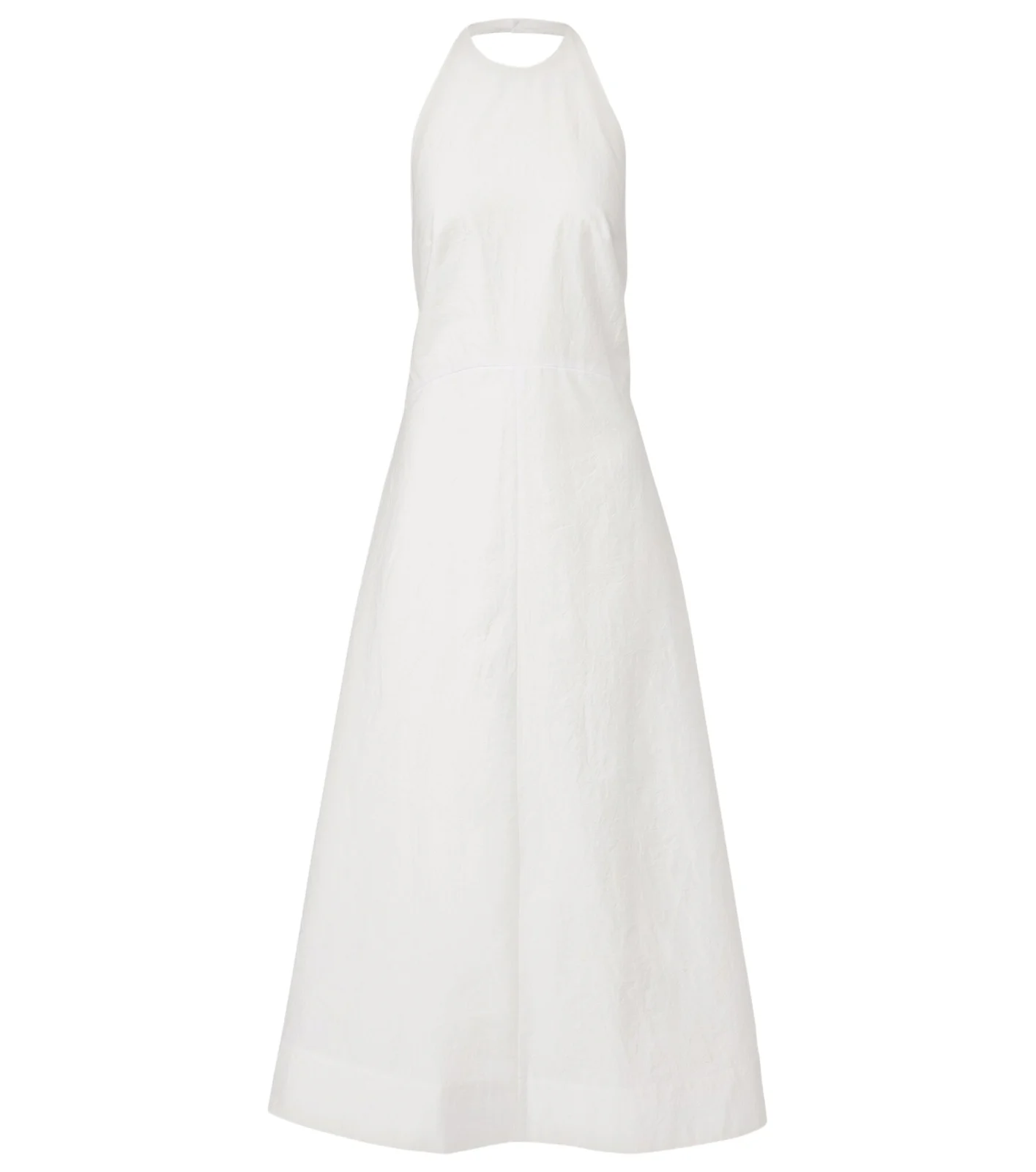Halterneck cotton-blend poplin midi dress