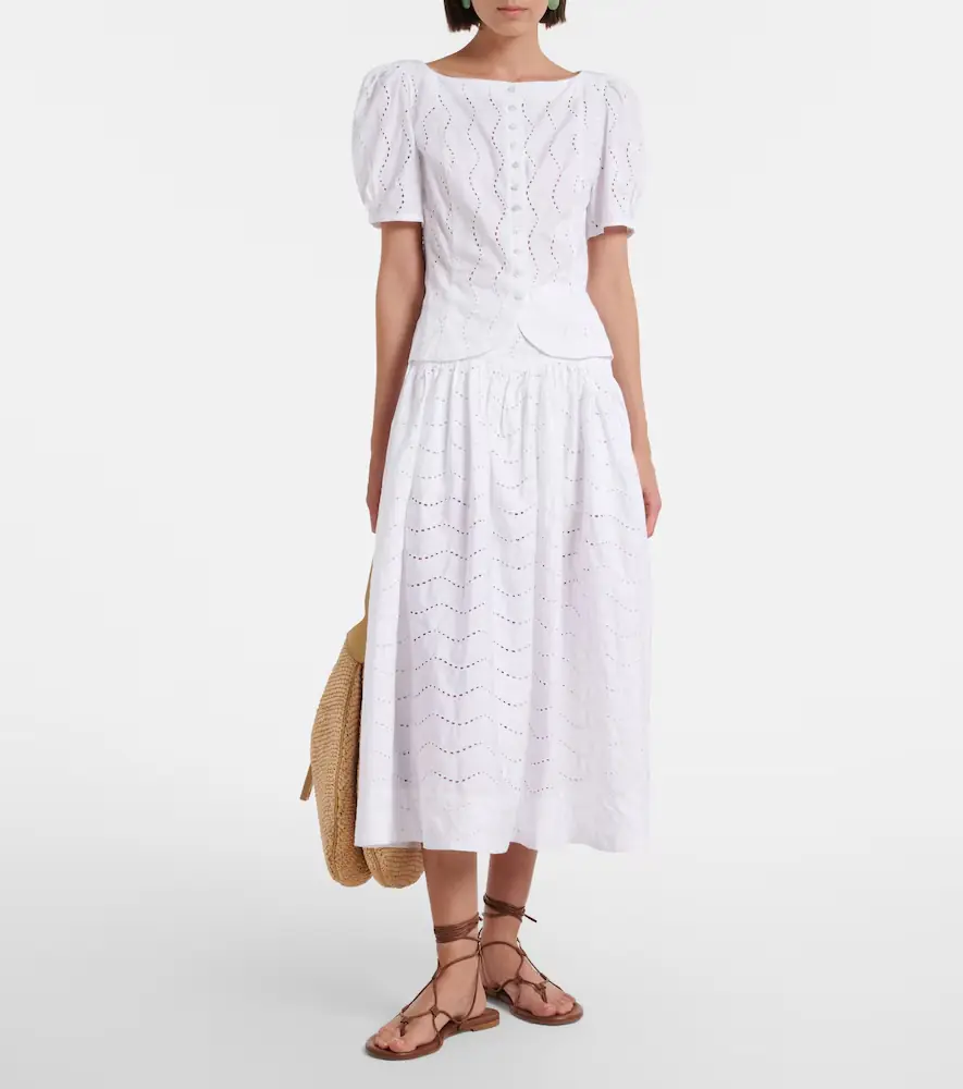 Polo Ralph Lauren Broderie anglaise cotton midi skirt | Thumbnail 6 Polo Ralph Lauren Broderie anglaise cotton midi skirt | Thumbnail 6