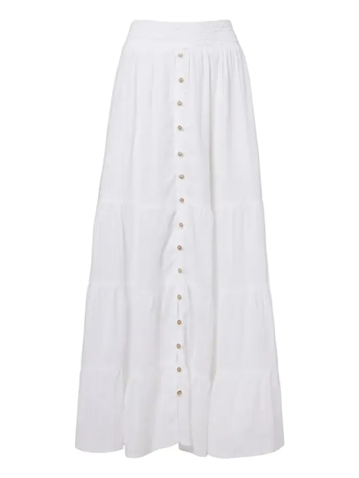 Dee tiered cotton maxi skirt