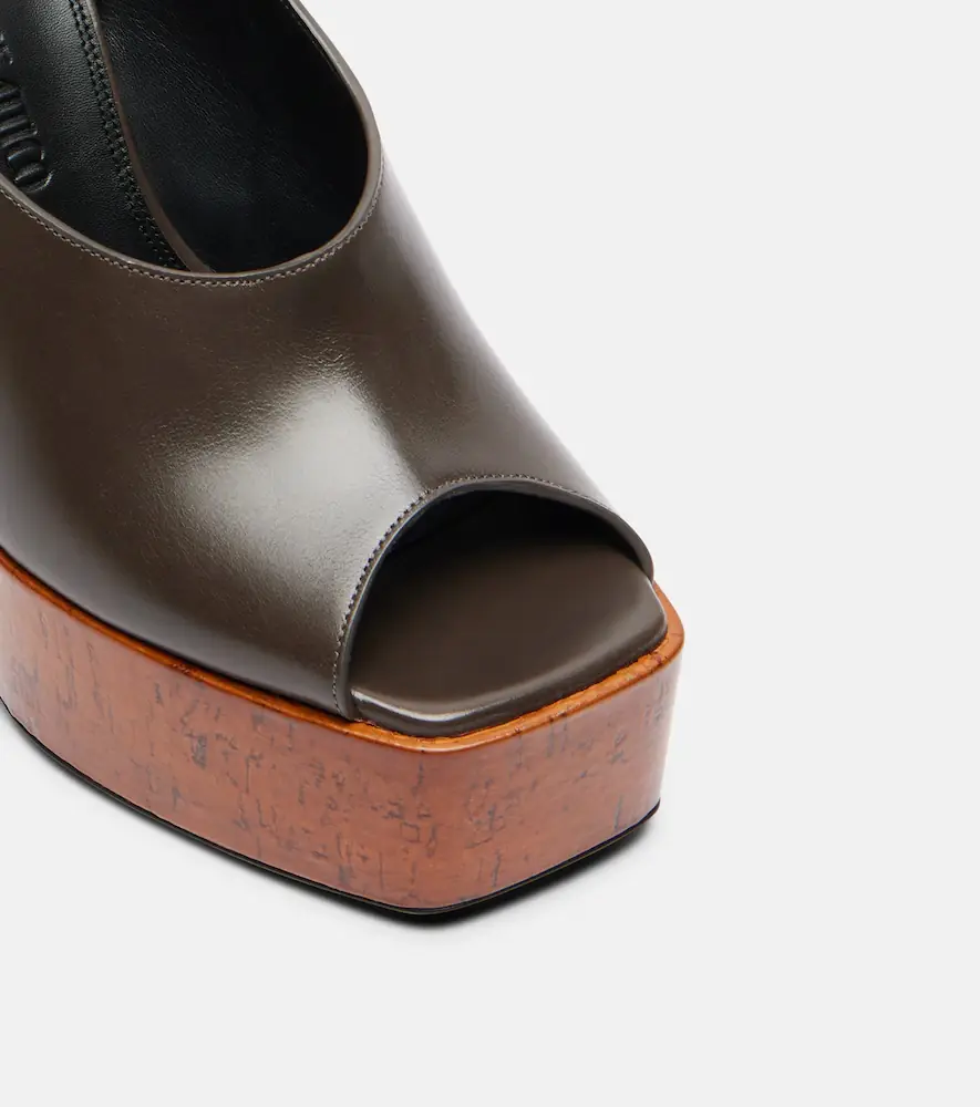 The Attico Ornella leather platform slingback pumps | Thumbnail 3