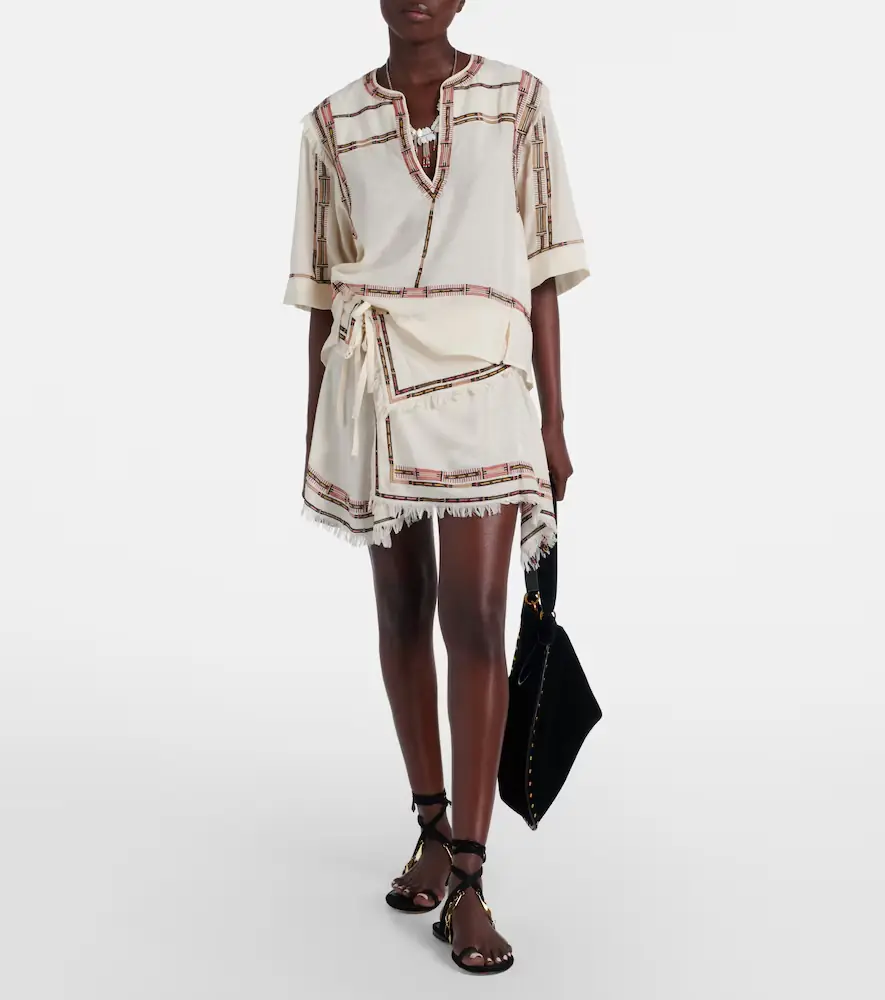 Isabel Marant Feriel embroidered fringed silk wrap skirt | Thumbnail 2 Isabel Marant Feriel embroidered fringed silk wrap skirt | Thumbnail 2