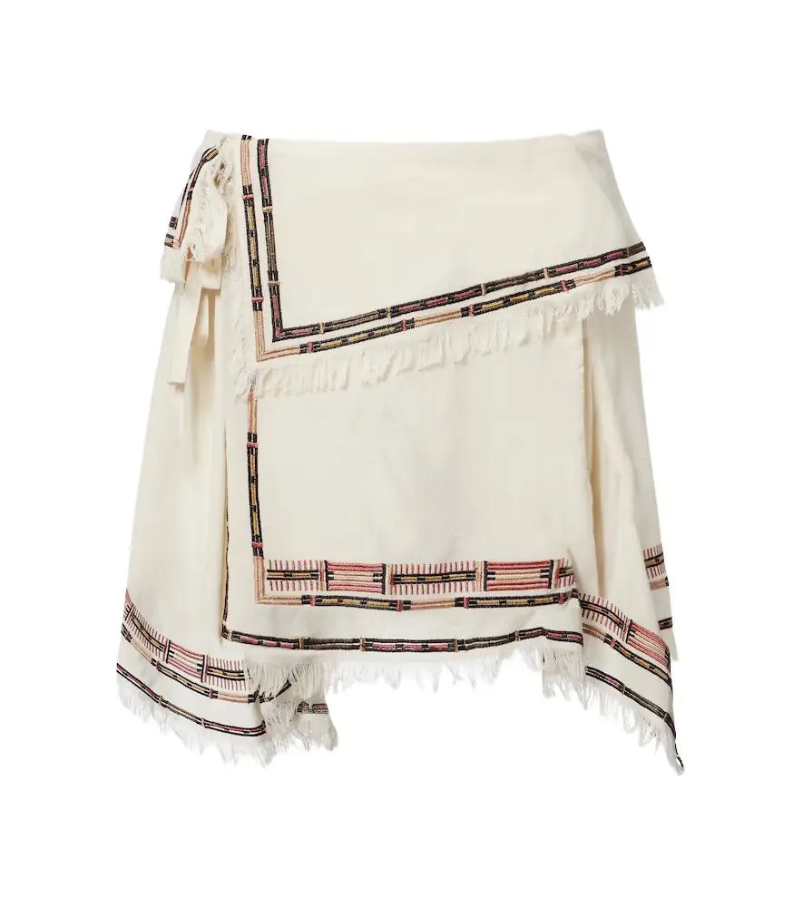 Isabel Marant Feriel embroidered fringed silk wrap skirt | Image 1 Isabel Marant Feriel embroidered fringed silk wrap skirt | Image 1