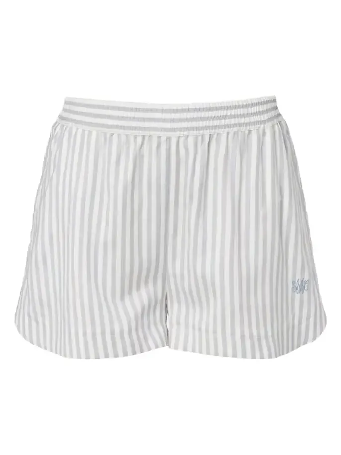 Silk and wool striped shorts