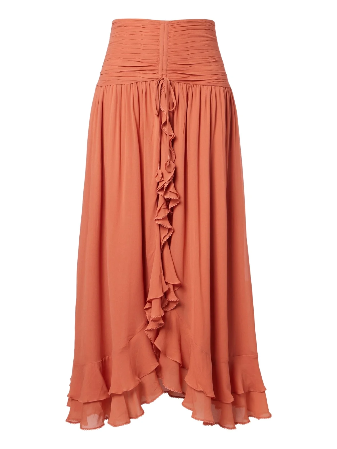 Neree ruched ruffled maxi skirt Neree ruched ruffled maxi skirt