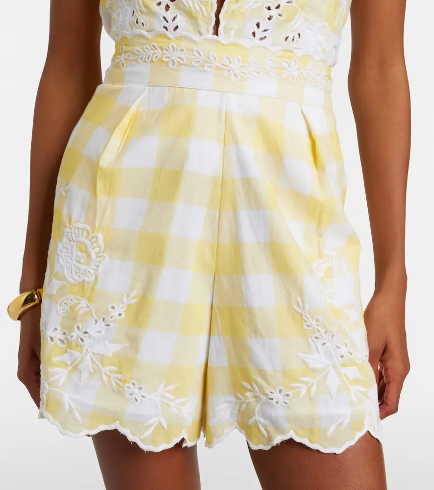 JULIET DUNN Embroidered checked cotton shorts | Thumbnail 3 JULIET DUNN Embroidered checked cotton shorts | Thumbnail 3