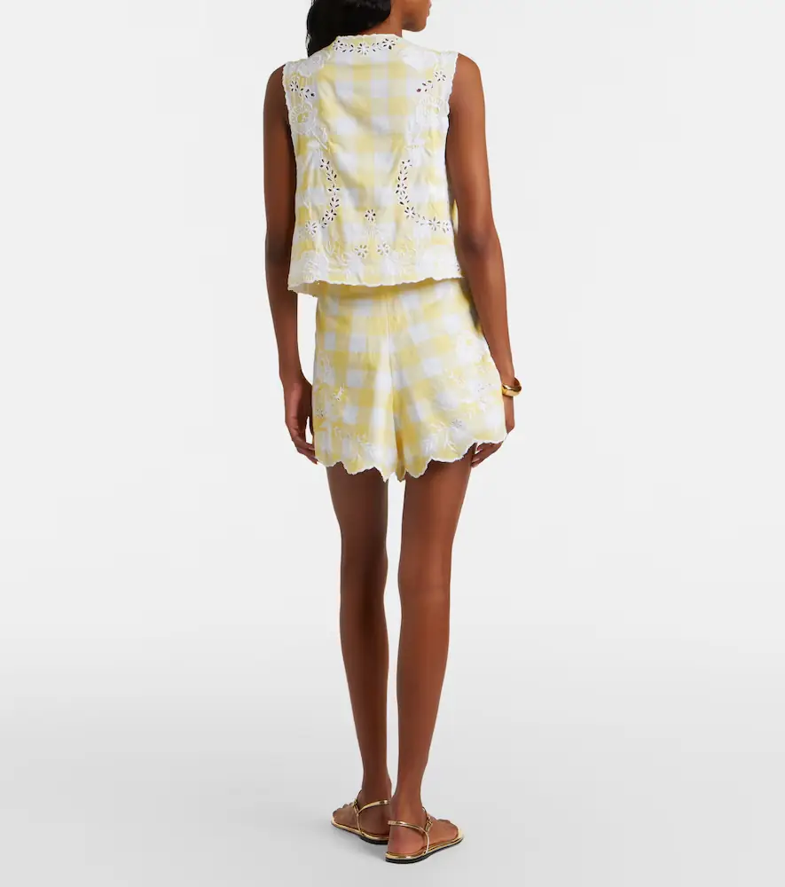JULIET DUNN Embroidered checked cotton shorts | Thumbnail 5 JULIET DUNN Embroidered checked cotton shorts | Thumbnail 5
