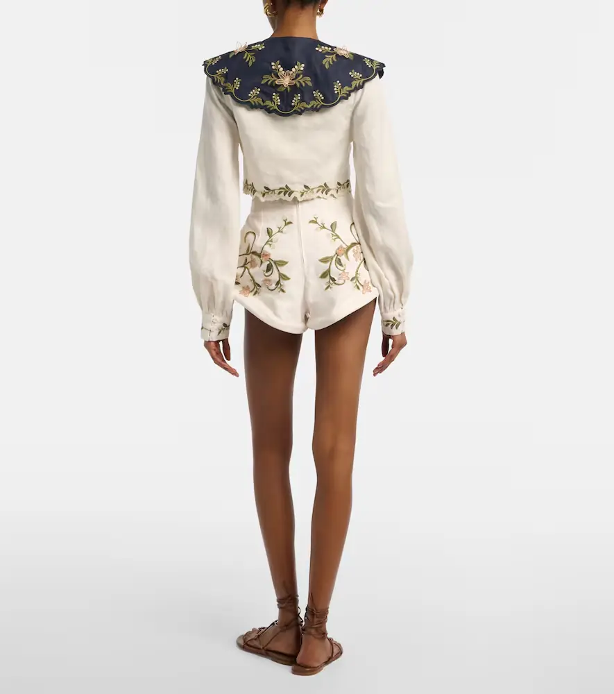 Agua by Agua Bendita Gatti embroidered linen shorts | Thumbnail 3 Agua by Agua Bendita Gatti embroidered linen shorts | Thumbnail 3