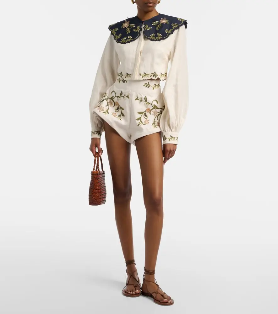 Agua by Agua Bendita Gatti embroidered linen shorts | Thumbnail 5 Agua by Agua Bendita Gatti embroidered linen shorts | Thumbnail 5