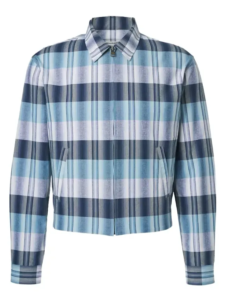 Checked cotton blouson jacket Checked cotton blouson jacket