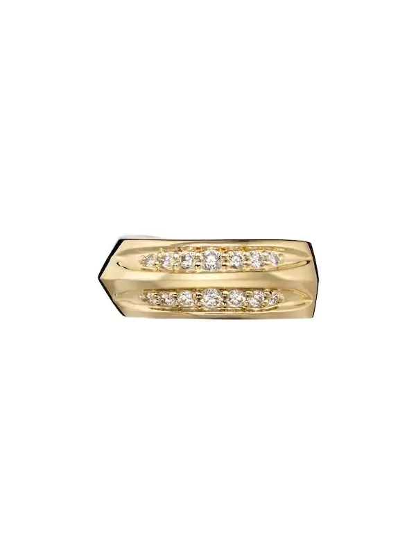 Knife Edge 14kt gold ear cuff with diamonds