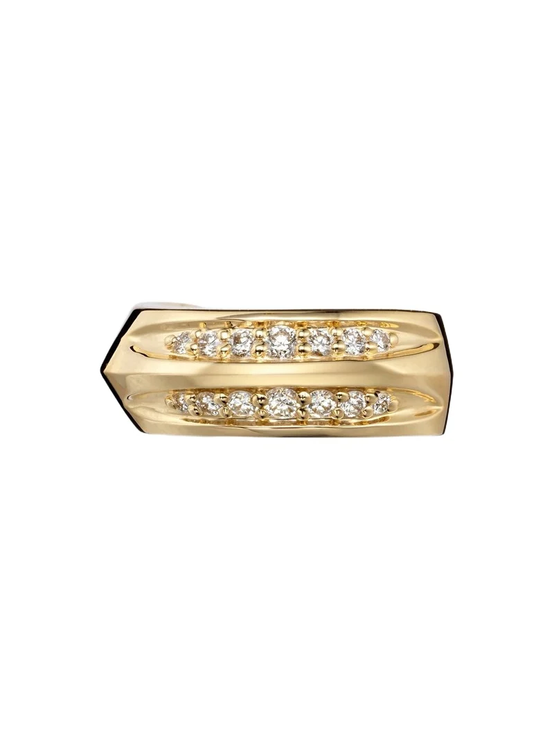Knife Edge 14kt gold ear cuff with diamonds