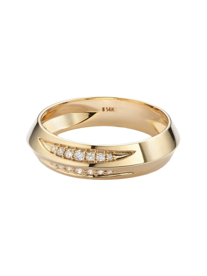 Knife Edge 14kt gold ring with diamonds Knife Edge 14kt gold ring with diamonds