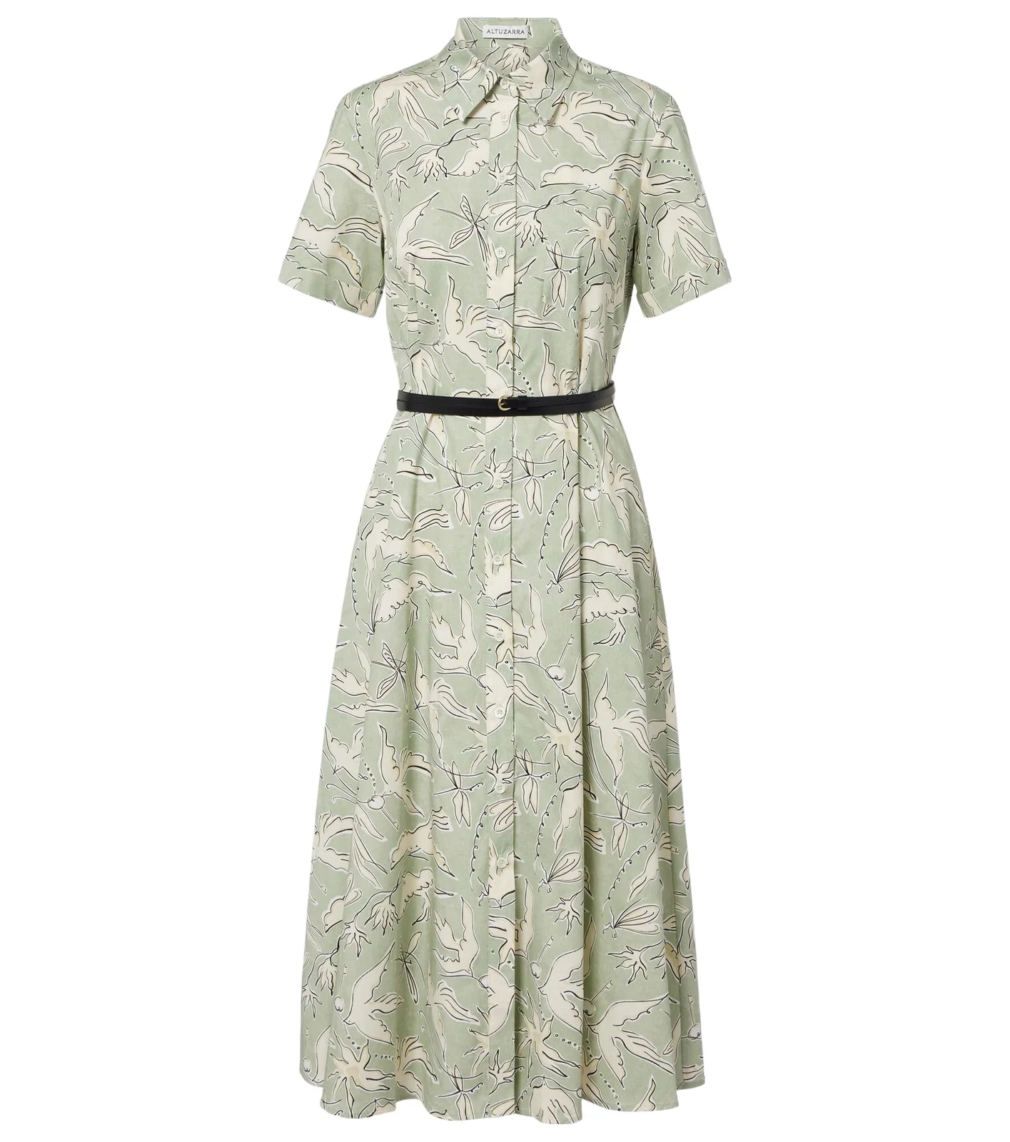 Kiera printed cotton-blend shirt dress
