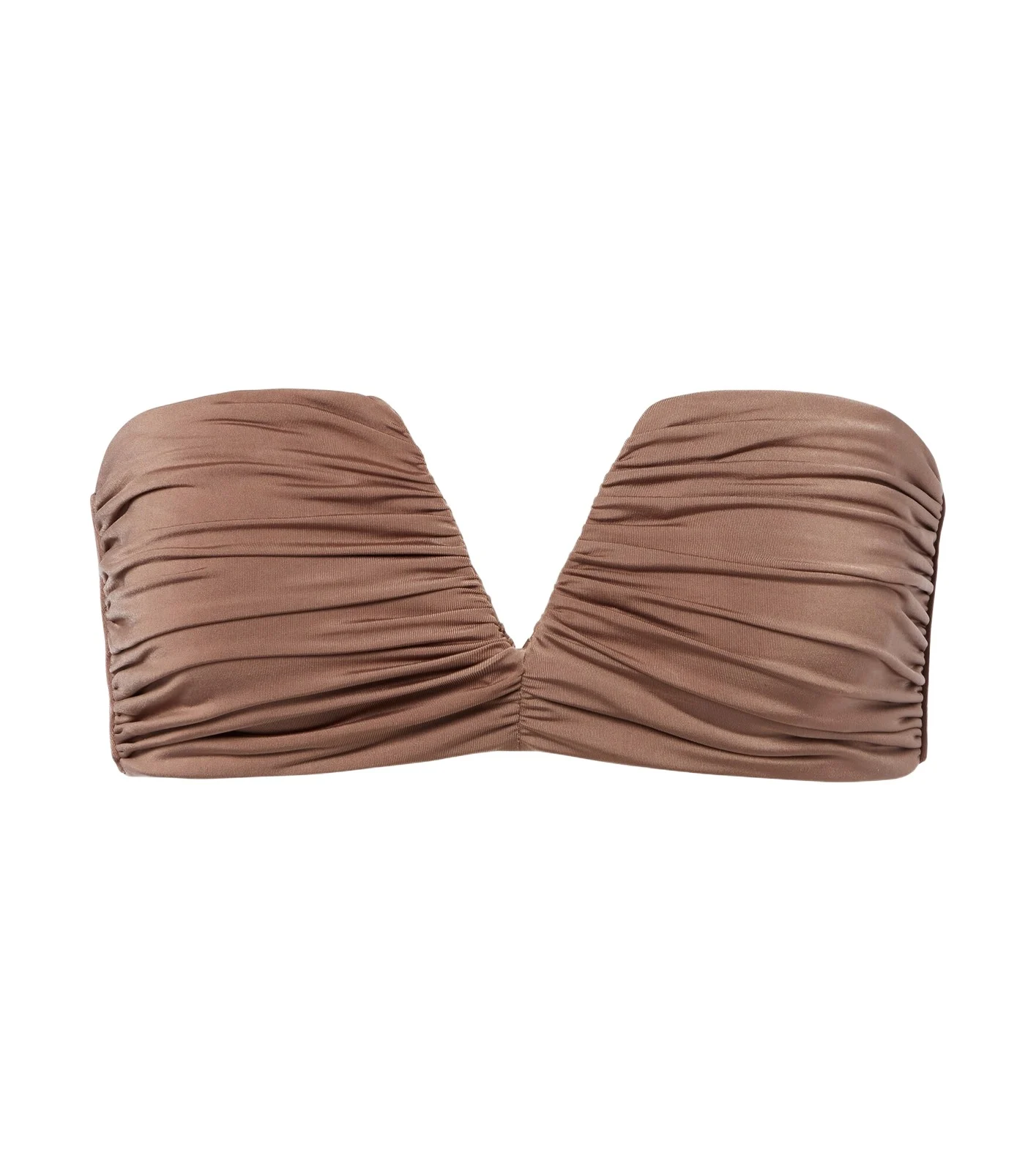 JADE SWIM Clara ruched bandeau bikini top