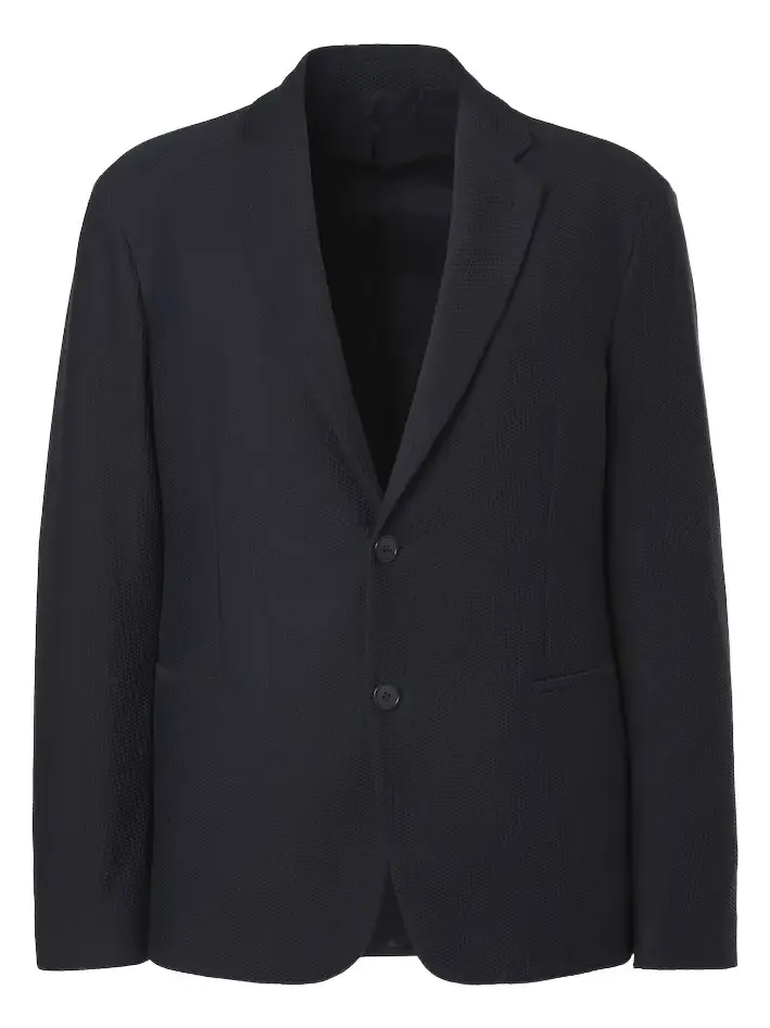 Waffle-knit blazer