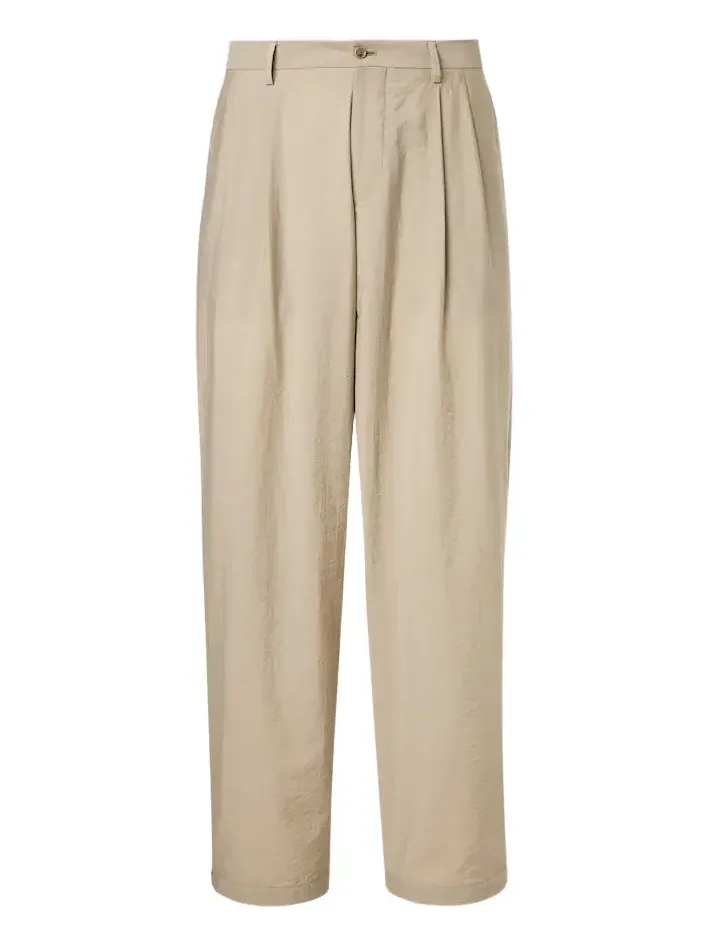 Archivio pleated cotton-blend straight pants Archivio pleated cotton-blend straight pants