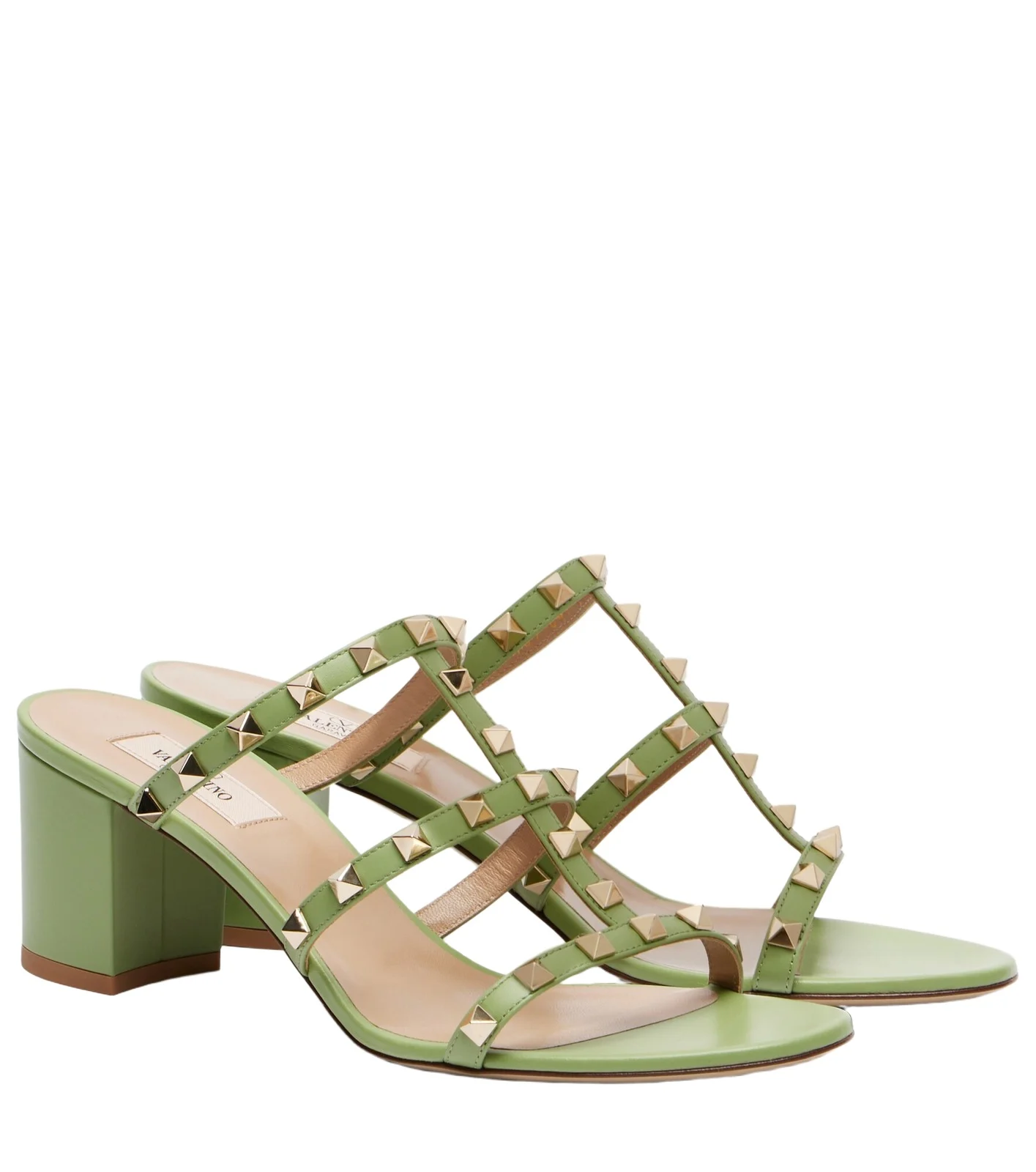 Rockstud leather sandals
