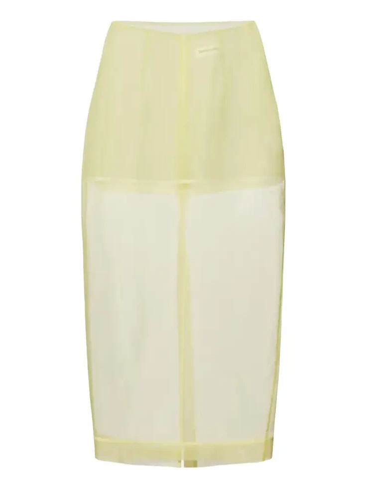 Peri sheer silk-blend midi skirt