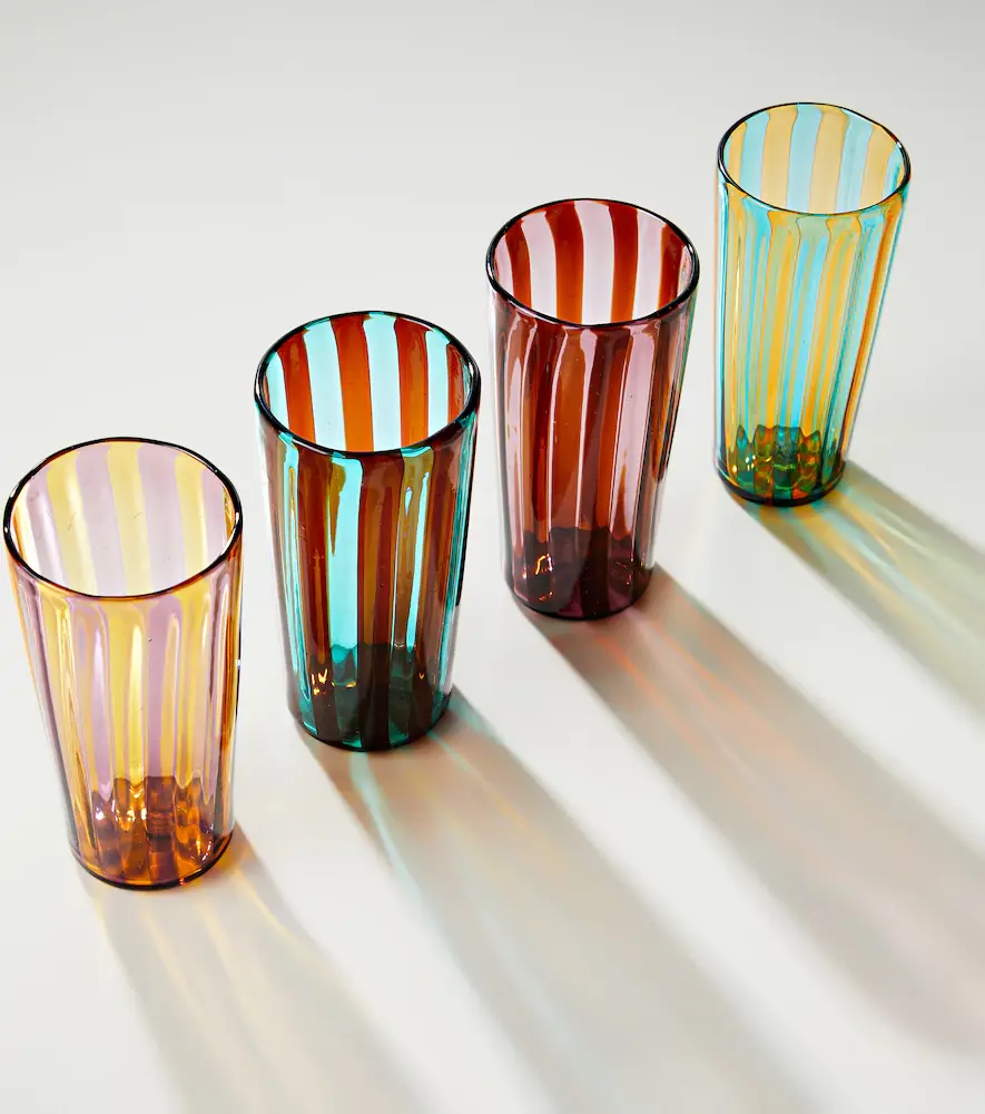 Akua Objects Augusta set of 4 striped glasses | Thumbnail 2