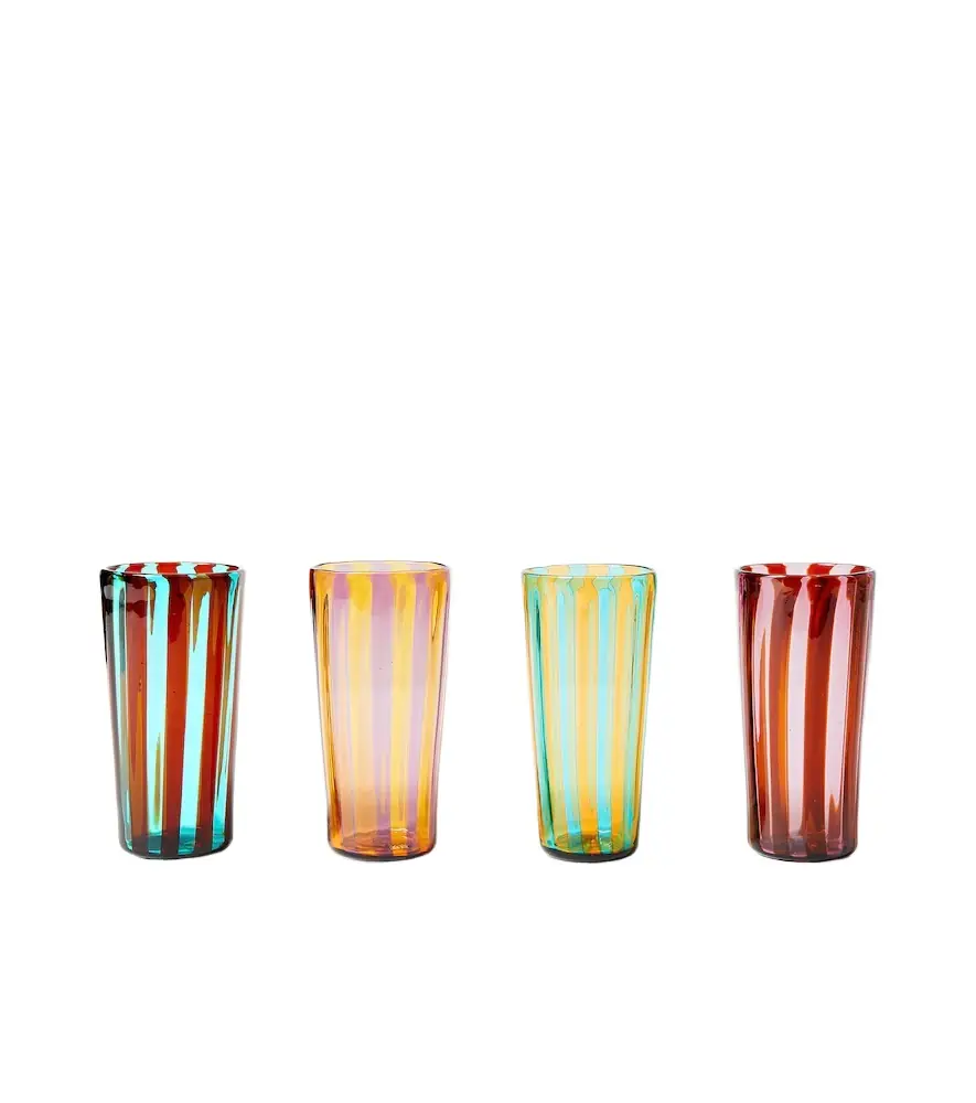 Akua Objects Augusta set of 4 striped glasses