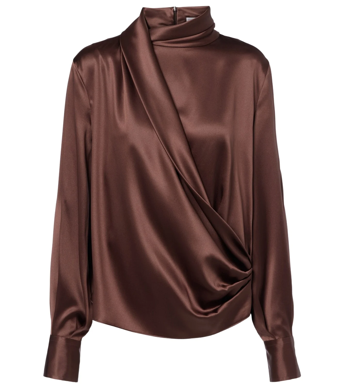 Draped silk-blend satin blouse Draped silk-blend satin blouse