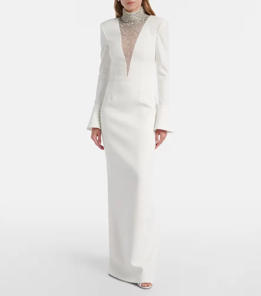 Rebecca Vallance Bridal Melva embellished crêpe gown | Thumbnail 4 Rebecca Vallance Bridal Melva embellished crêpe gown | Thumbnail 4