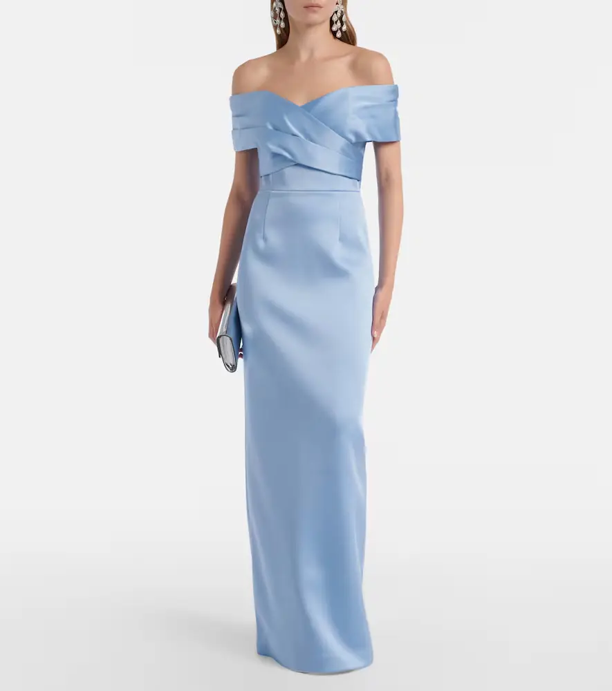 Rebecca Vallance Kai off-shoulder satin gown | Thumbnail 2 Rebecca Vallance Kai off-shoulder satin gown | Thumbnail 2