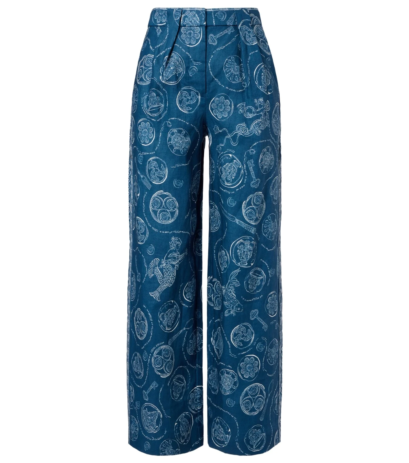 Alémais Lucky printed linen wide-leg pants Alémais Lucky printed linen wide-leg pants