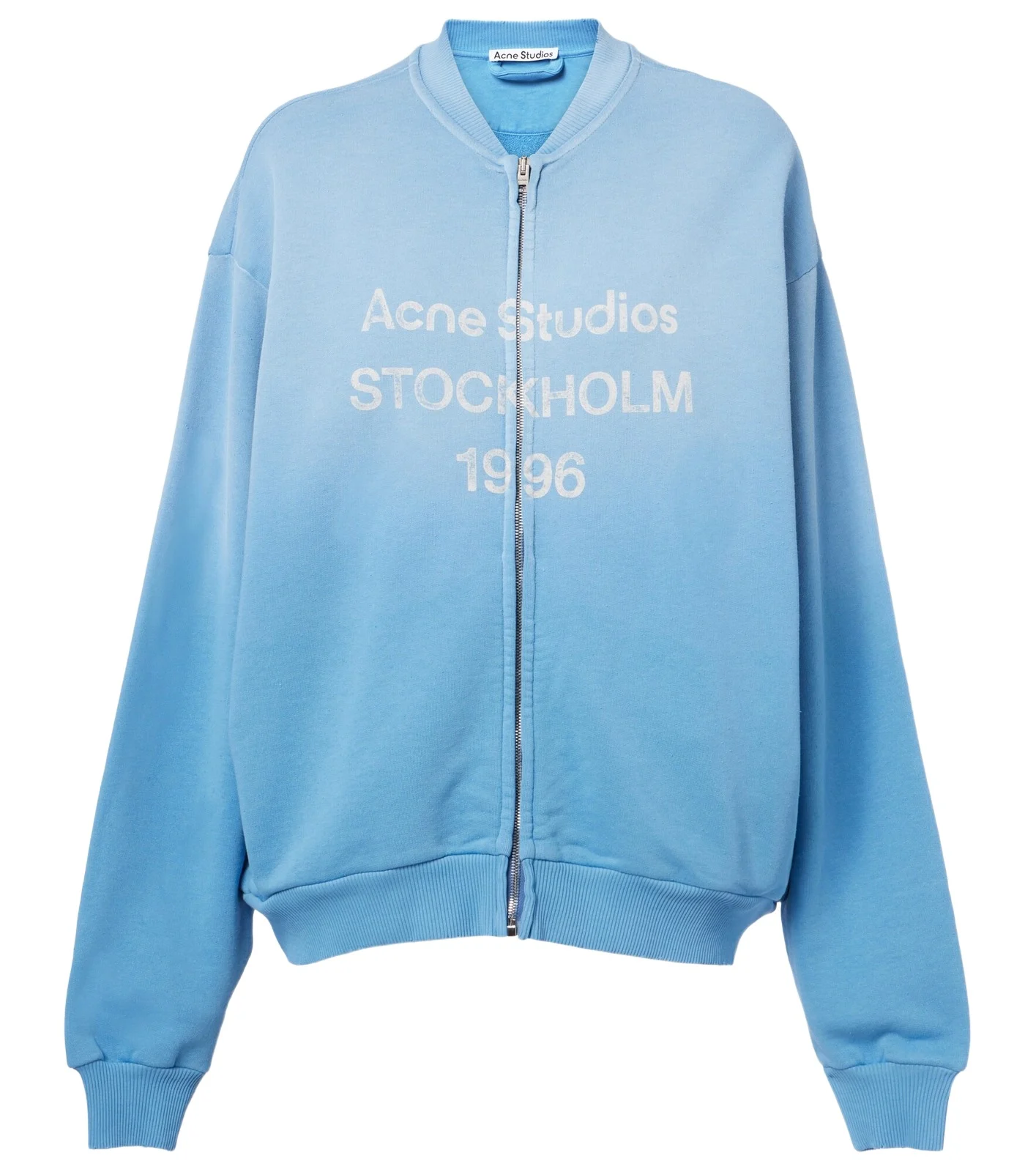 Oversized cotton-blend zip-up sweatshirt