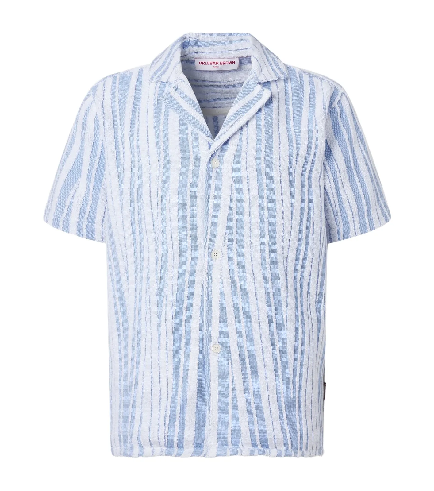 Orlebar Brown Howel striped cotton toweling shirt